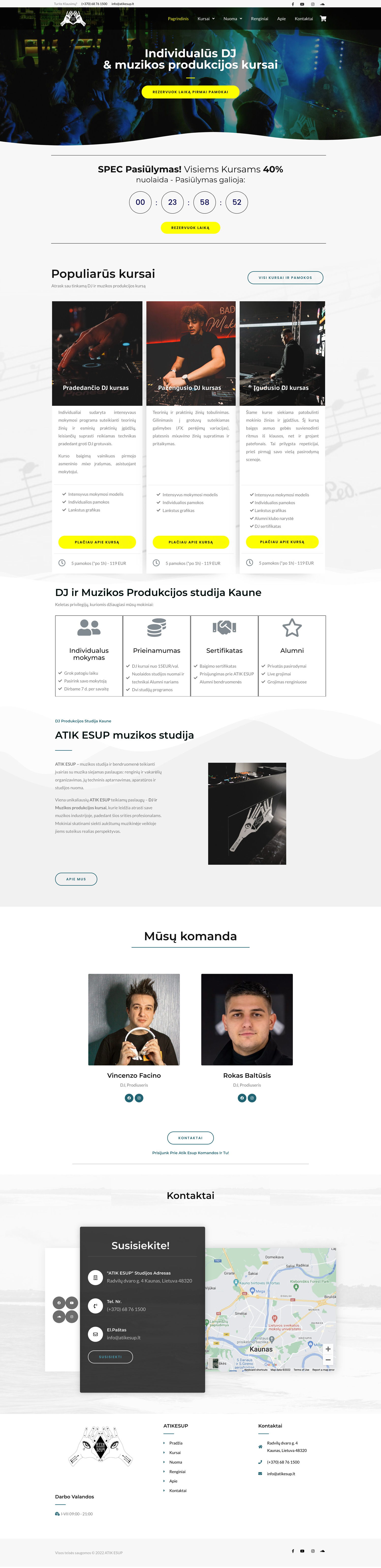 Client Website ATIK ESUP DJ and Music Production School Lithuania Web Design Odense